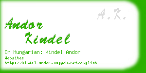 andor kindel business card
